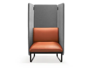 LOFT X - Sled base leather armchair high-back _ Quinti Sedute